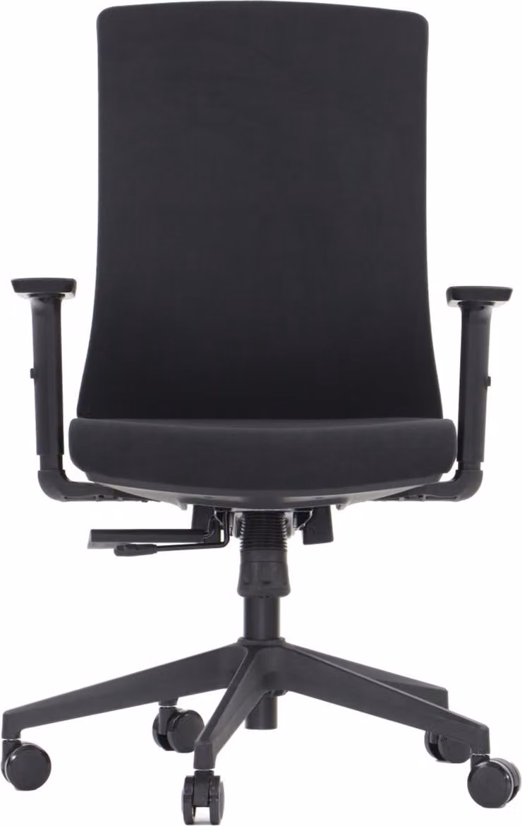 Sedia da ufficio girevole ergonomica TONO, base in nylon, braccioli regolabili, rivestimento nero