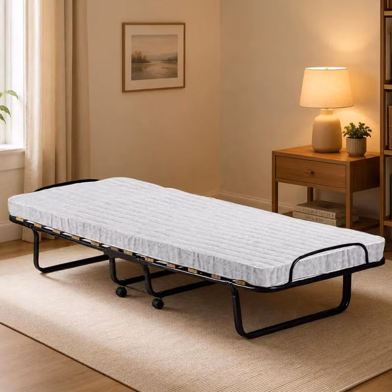 Talamo Italia Letto Pieghevole Tellus 80x190 cm Nero, Materasso Incluso Sfoderabile  Italy