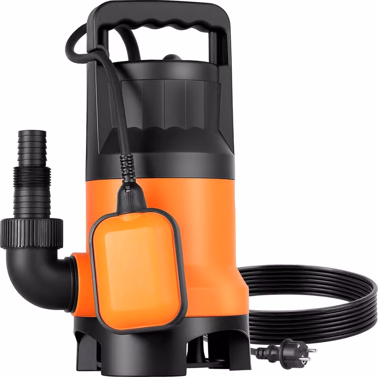Pompa sommergibile - Pompa per acque sporche - 650 W - Portata 15.000 l/h - Interruttore a galleggiante automatico - Prevalenza 8 m - Per acque sporche e chiare - Per piscina, laghetto e cantina