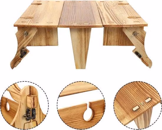 Tavola da picnic pieghevole color marrone chiaro per bambini