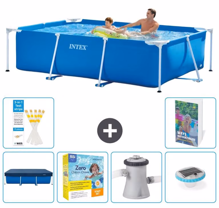 Piscina fuori terra rettangolare - 260x160x65 cm - 5 pezzi, modello S4
