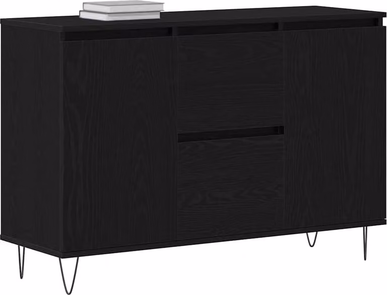 Credenza Rovere Nero 101,5 x 35 x 70 cm Legno multistrato