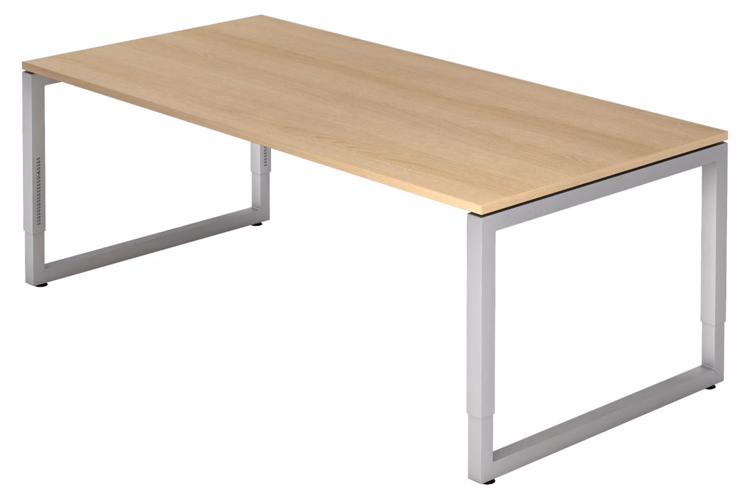 bümö Scrivania Serie-R - Struttura: argento, dimensioni: 200 x 100 cm, decorazione: rovere