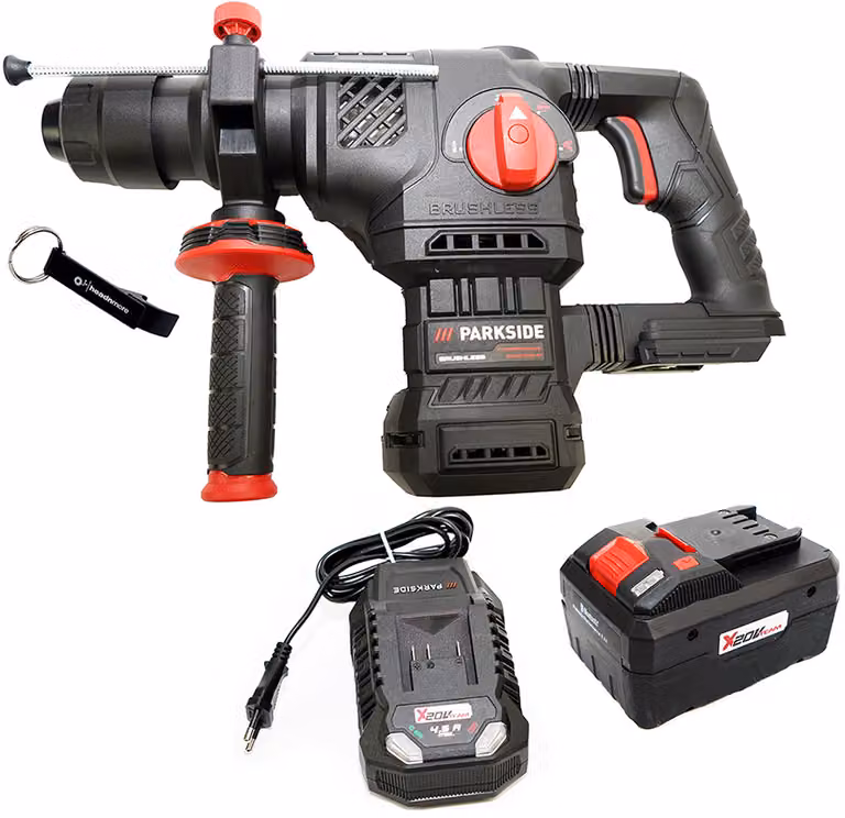 PARKSIDE PERFORMANCE® Martello combinato a batteria da 20 V PKHAP 2058-Li / incl. batteria Smart (8 Ah) e caricabatteria (4,5 A)