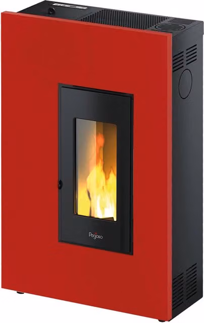 Stufa a pellet Madison 5 IPERBRIKO colore rosso in metallo e ghisa