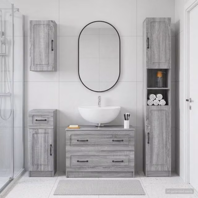 Set di Mobili da Bagno da 4 Pezzi UTRECHT Sonoma grigio 3417978
