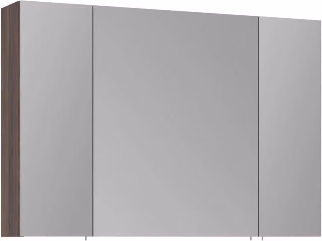 Mobile da bagno con specchio "Side 100" - 100 x 16 x 66 cm - Noce scuro