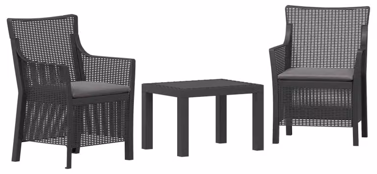 Set di relax con cuscino 3 pcs Antracite PP