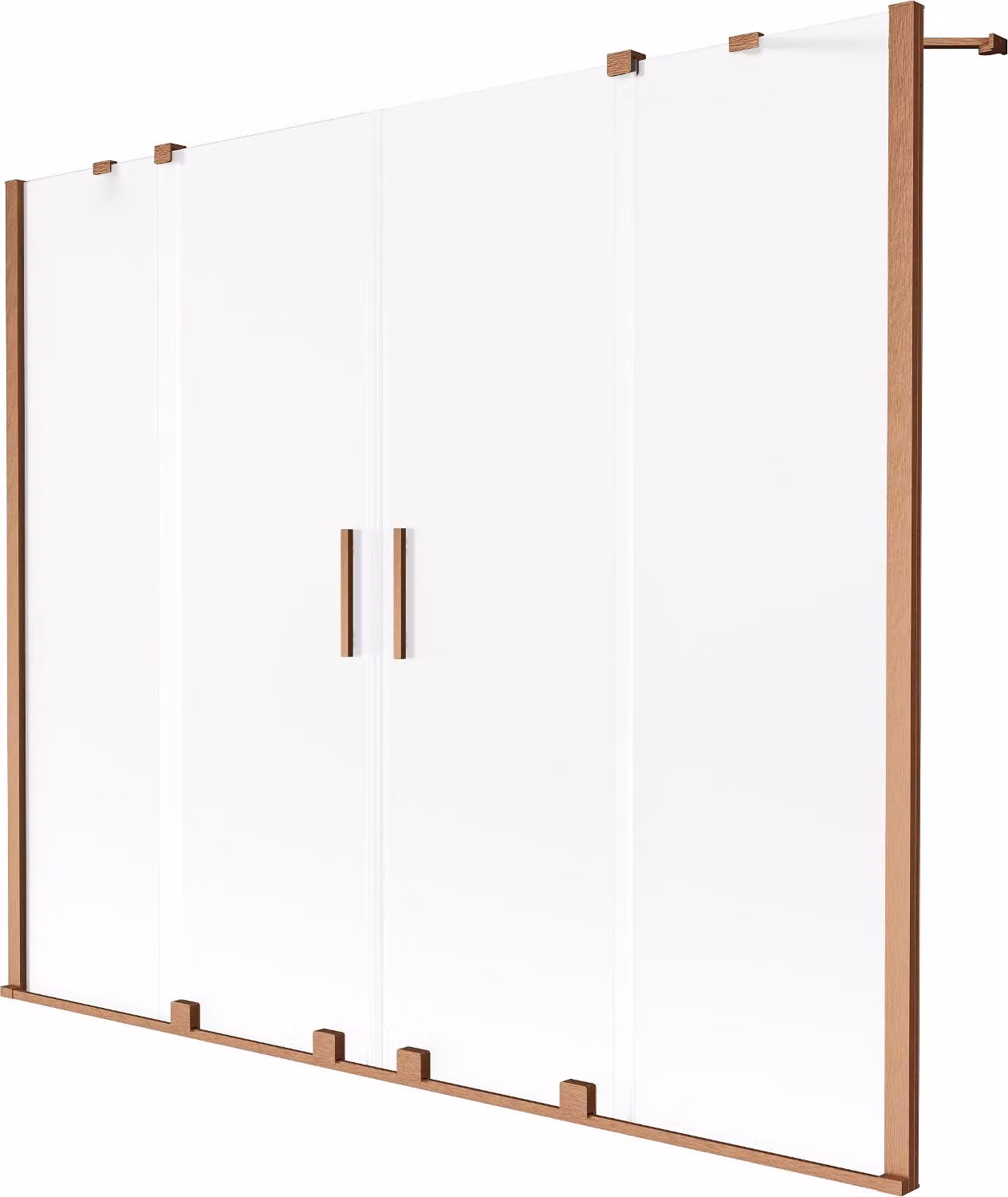 Mexen Velar Duo paratia della vasca a due ante scorrevole 170 x 150 cm, brina, rame spazzolato - 896-170-000-32-65