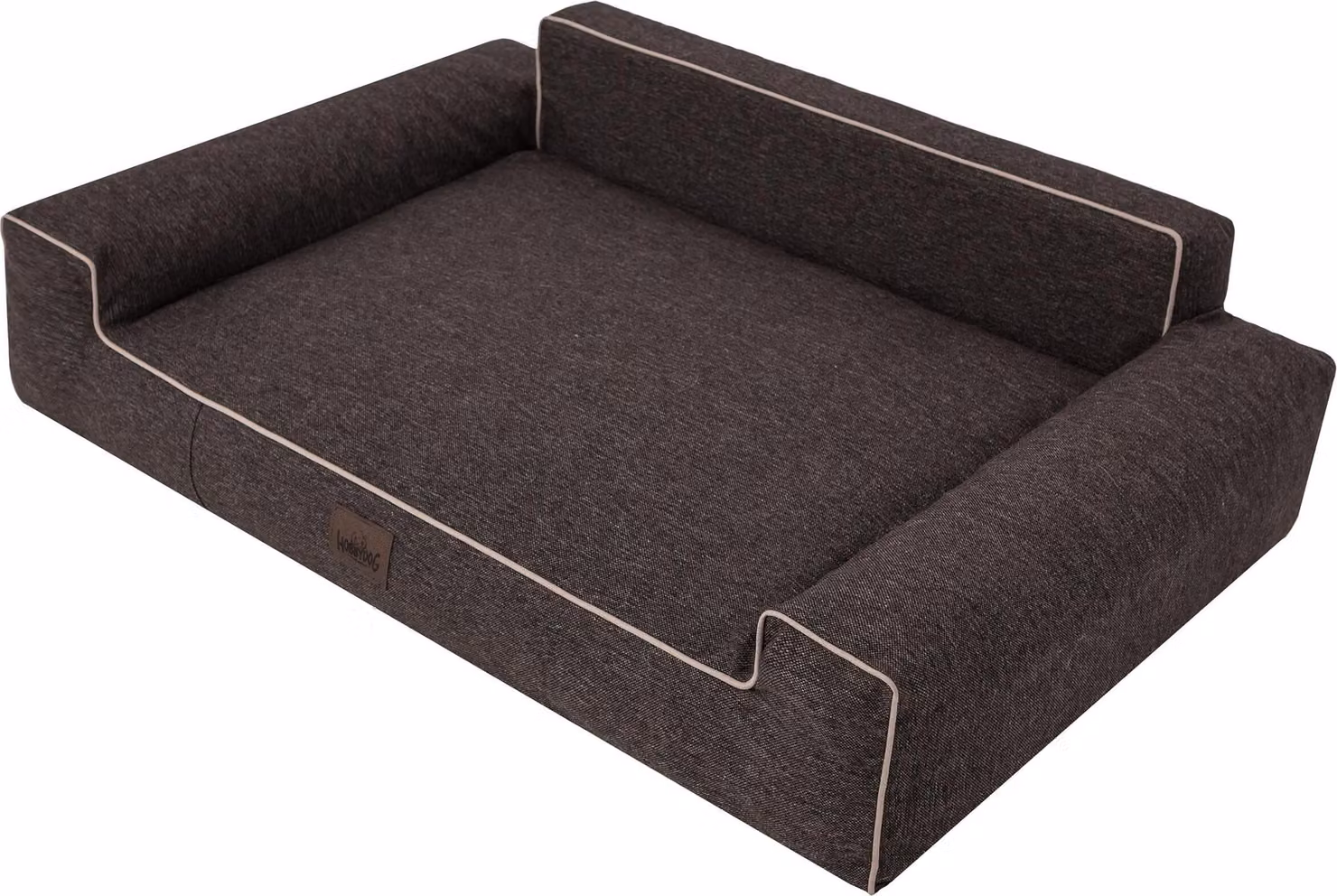 Cane letto GLAMOUR divano letto posto letto eco lino tessuto cuscino cesto marrone XL 98x66 cm