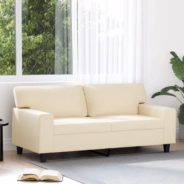 Divano a 2 Posti-Sofa 2 Posti Crema 140 cm in Similpelle 279789