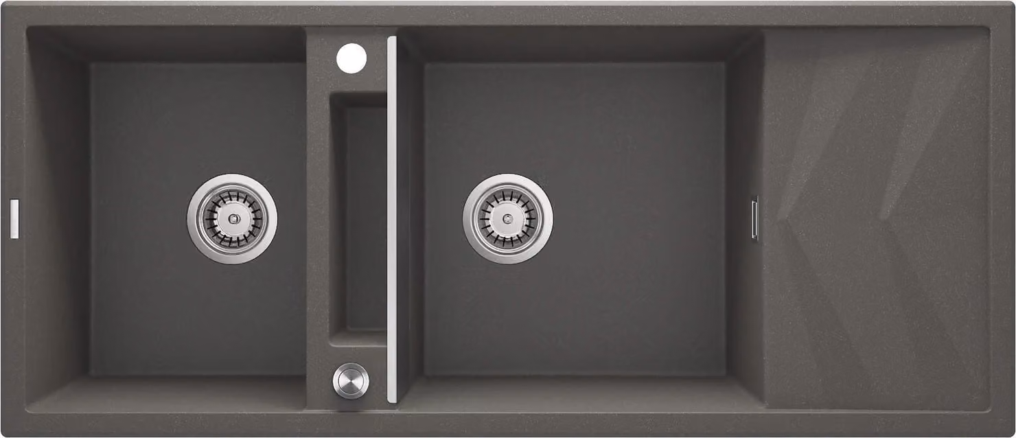 2-bowl magnetic granite sink with drainer