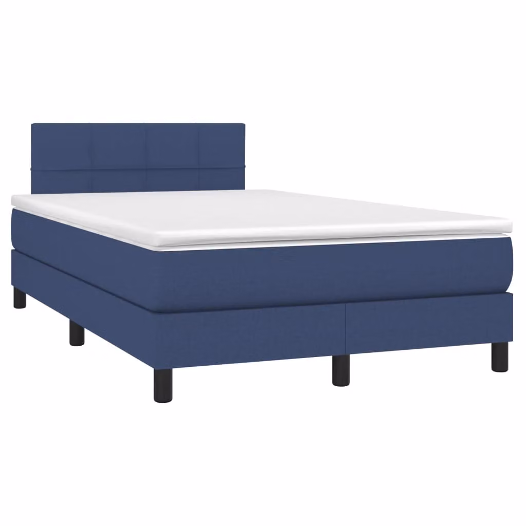 Maison Exclusive - Letto boxspring con materasso e luce LED blu, 120x190 cm, rivestimento in tessuto