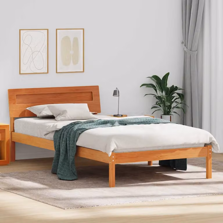 Struttura del letto vidaXL in pino massello marrone cerato L/P/H: 200 x 80 cm