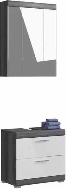 Set bagno SCOTT – Mobile sottolavabo e contenitore con specchio