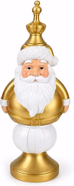 Statuetta Natalizia 35 cm in Resina, Decorazione Natale Babbo Natale, Soldatino Schiaccianoci e Orsetto, Rosso o Bianco, Interno Esterno