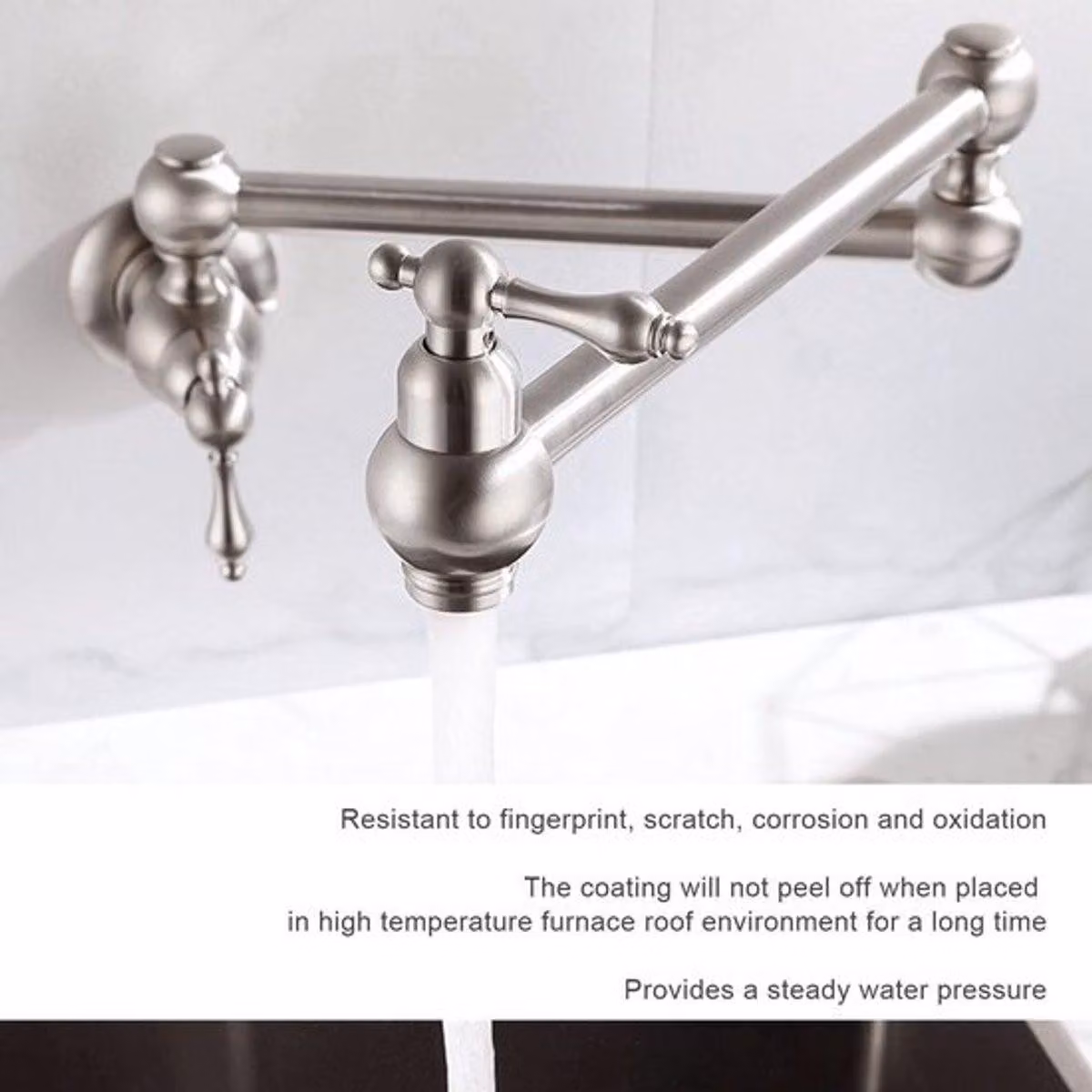 Miscelatore monocomando – Pieghevole – Estensibile – Per acqua fredda – Resistente e anticorrosivo – Miscelatore da cucina
