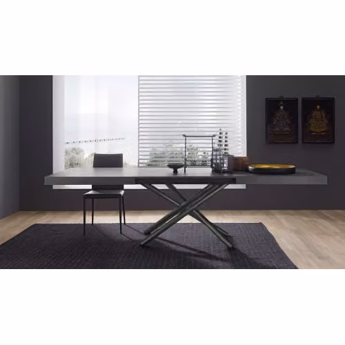 Tavolo Fahrenheit rettangolare allungabile con struttura in metallo e piano in diverse finiture Altacom