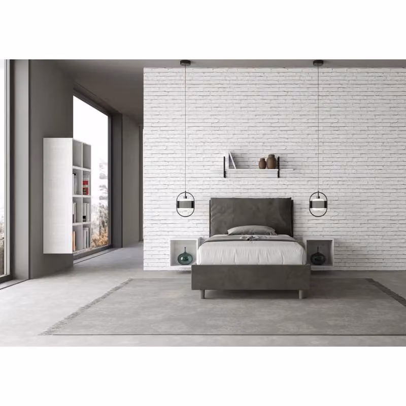 Letto imbottito ITYHOME in microfibra grigio con rete, L/P: 120 x 200 cm – 2