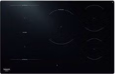 Piano cottura a induzione Hotpoint HTX8017DNF2 Black con 5 zone di cottura, incasso, L: 80 cm