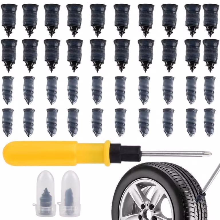 Kit di riparazione pneumatici - 40 pezzi, con cacciavite e custodia