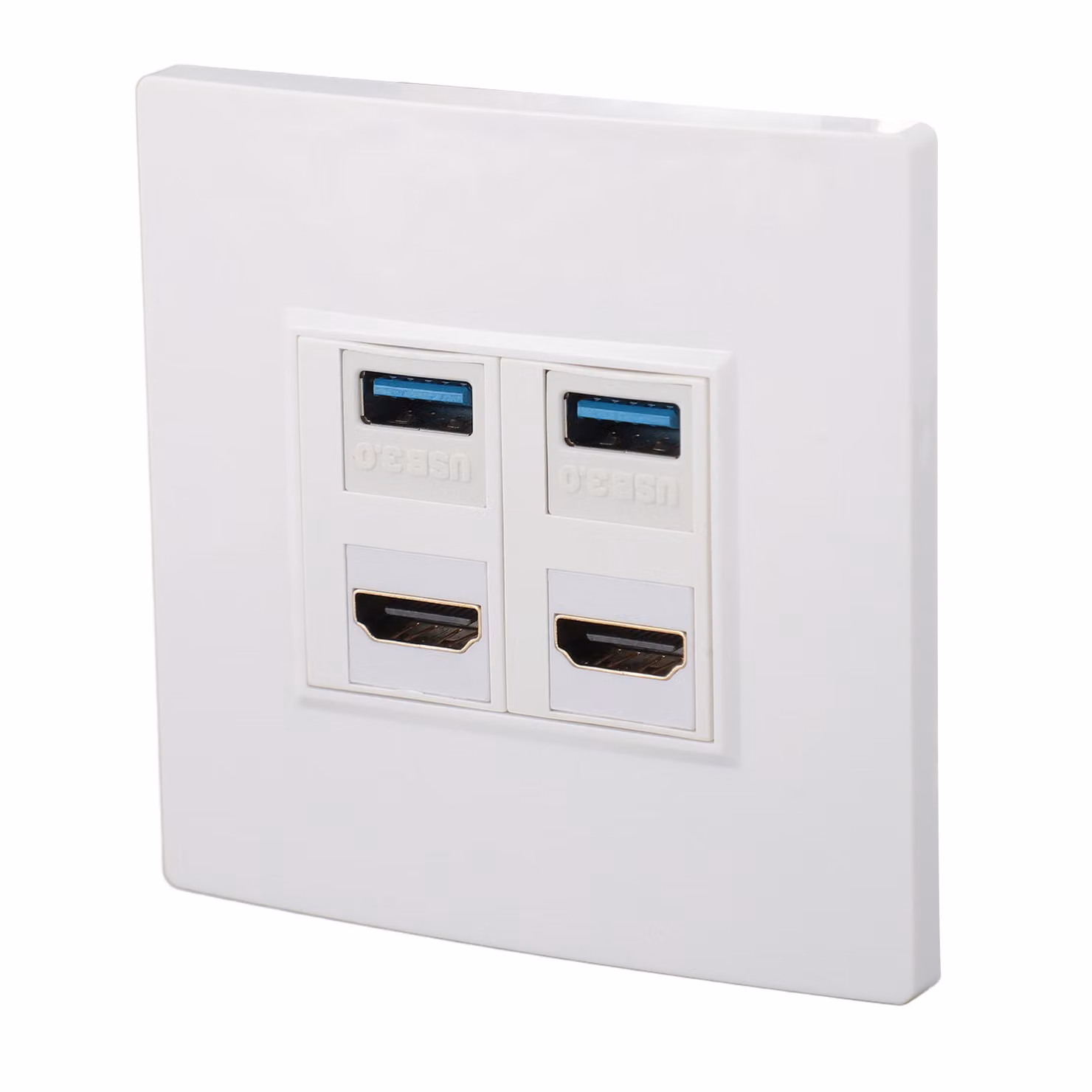Pannello a muro HDMI Ethernet – 4 porte USB 3.0, 4K 60Hz, connessione a muro ad alta velocità per computer, TV, disco rigido, proiettore