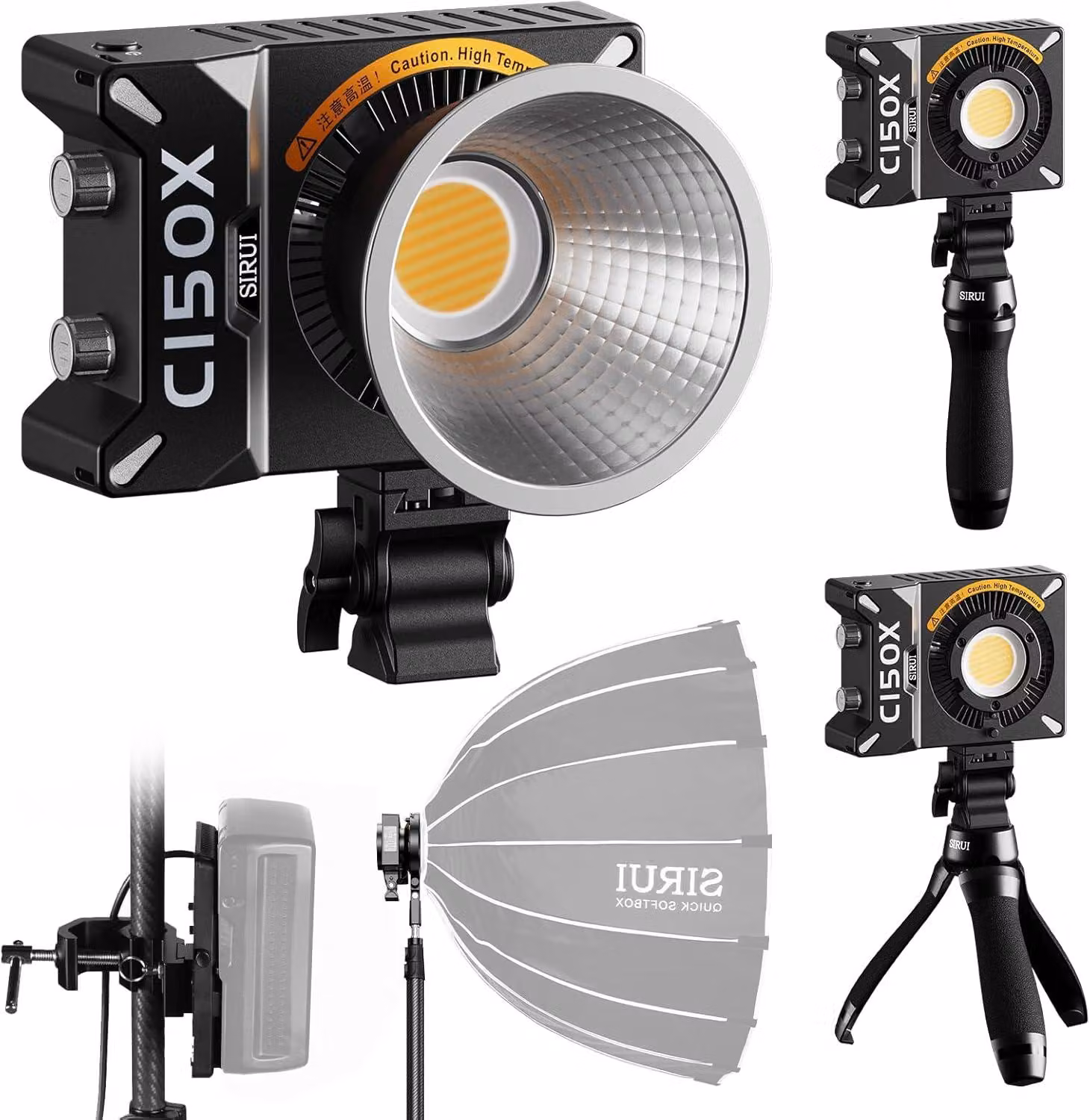 Lampada video a LED - Luce video - Lampada LED COB - Lampada fotografica - Illuminazione da studio - Kit completo - 150 W