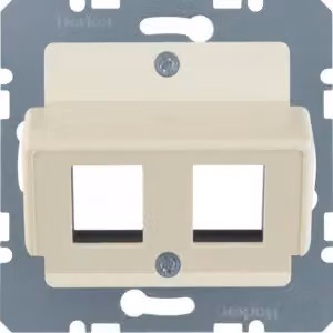 Berker 146302 Piastra centrale per prese modulari AMP, bianca lucida, sistema a piastre centrali
