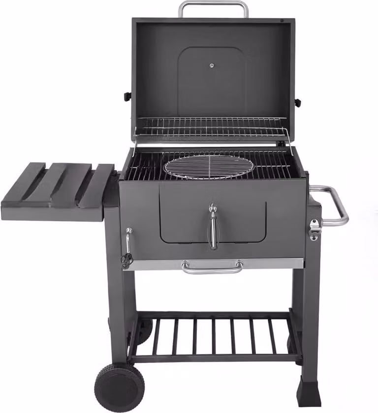 Carrello per barbecue Tavien - Griglia a carbone XXL - Affumicatore BBQ - Con ruote e maniglia in acciaio inox - Perfetto per patio, giardino e cortile
