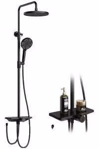 Sistema doccia, acciaio inossidabile, design superiore regolabile, colore nero