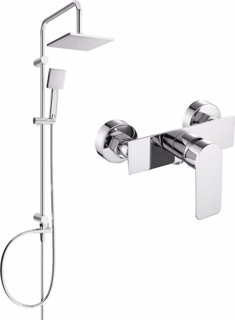 Mexen Tord set doccia esterno con soffione e miscelatore doccia Alfa, cromo - 745740200-00