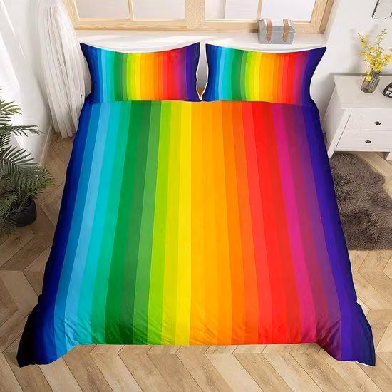 Ibenzoa® Set di lenzuola in microfibra colorato, 220x240 cm – 1 lenzuola con copripiumini, design astratto 3D, traspirante e facile da pulire