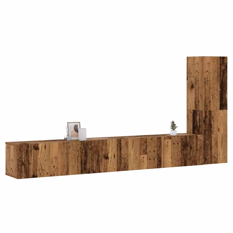 Set di 3 mobili TV da parete vidaXL in legno marrone stile moderno per il tuo soggiorno L: 110 cm, P: 30,5 cm, H: 30 cm