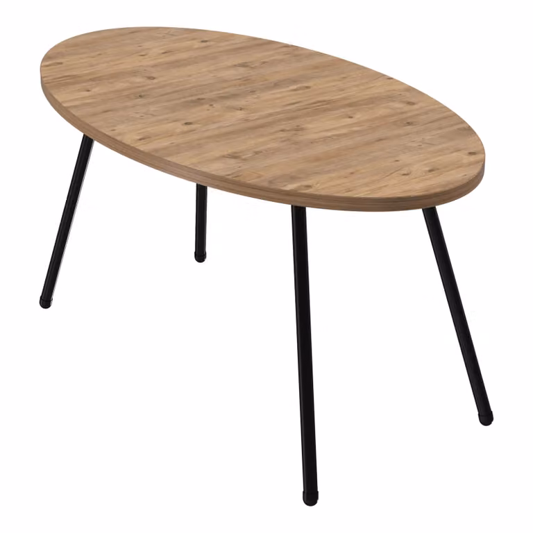In And OutdoorMatch tavolino ovale Brioni - 43 x 90 x 50 cm - colori del legno - truciolato e metallo - bellissimo design
