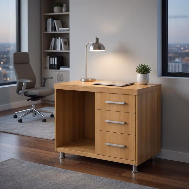 Mobile bar in legno dal design moderno, con spazio contenitivo
