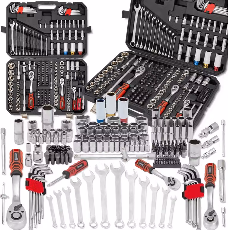 FORCEKRAFT Set di utensili 222 ELEMENTS Acciaio CrV Set GRANDE 1/4" 3/8" 1/2"