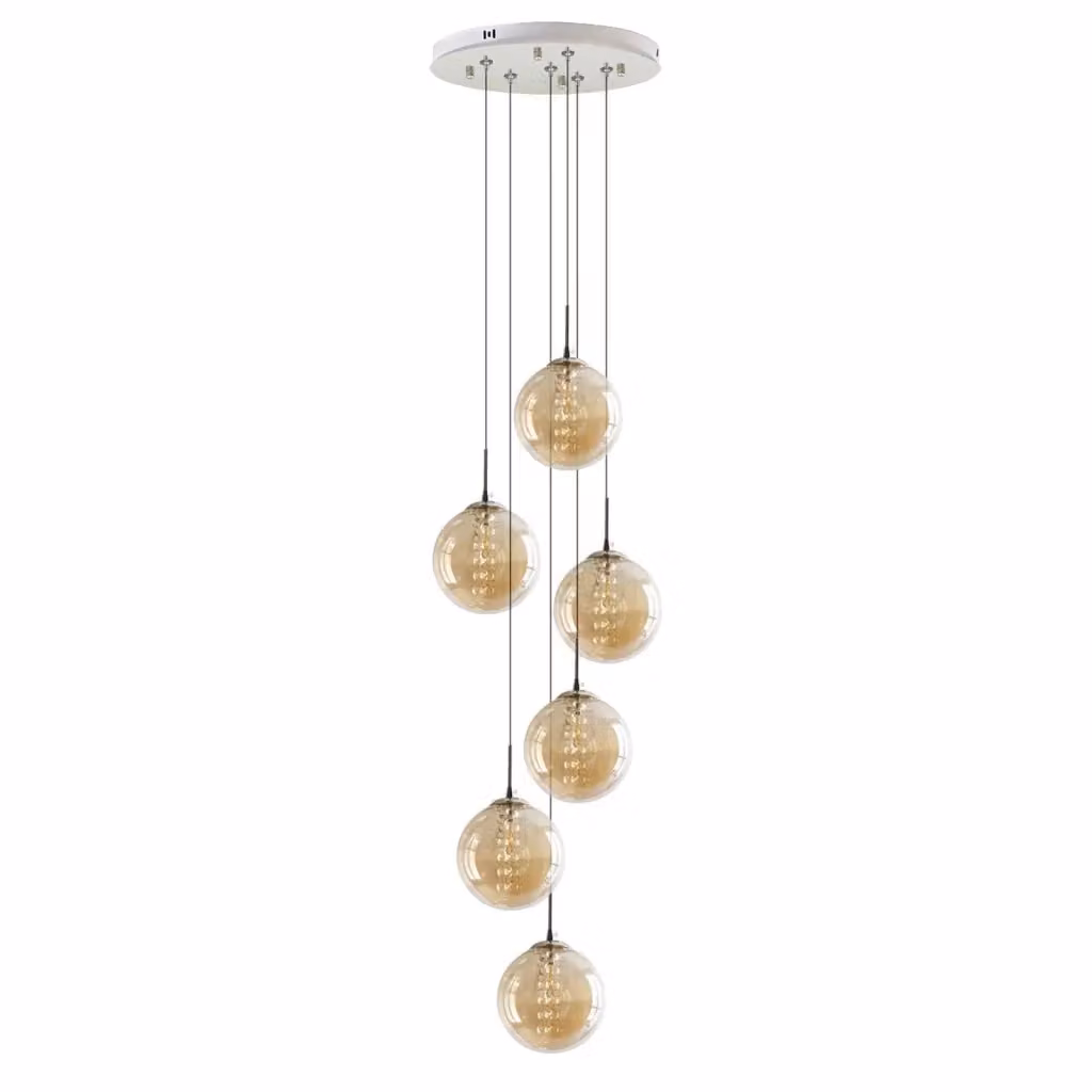 ZMH Lampada a sospensione LED moderna con paralume in vetro trasparente e finitura cromata, regolabile in altezza – 2