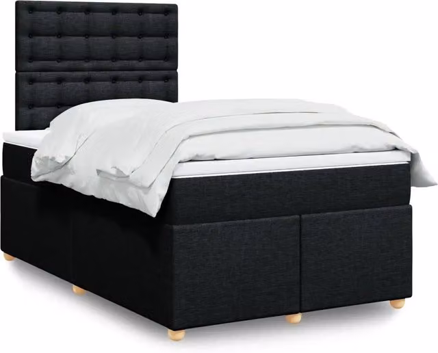 Letto Ibrido vidaXL con Materasso Nero e Struttura in Legno di Pino L/P: 120 x 200 cm