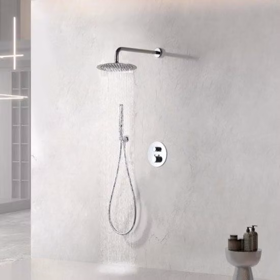 Sistema doccia per bagno - Montaggio a parete - Cromo - Flusso d'acqua costante - Esperienza doccia rilassante