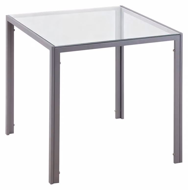 HOMCOM Tavolo da pranzo Tavolo da cucina quadrato per 4 persone, grigio