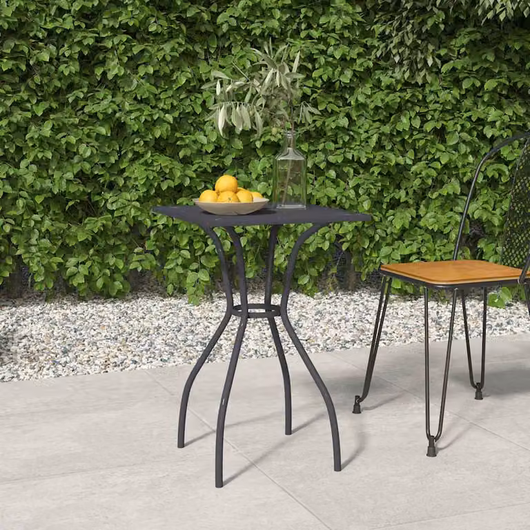vidaXL Tavolo da Giardino Moderno in Metallo Antracite L/P/H: 50 x 50 x 72 cm
