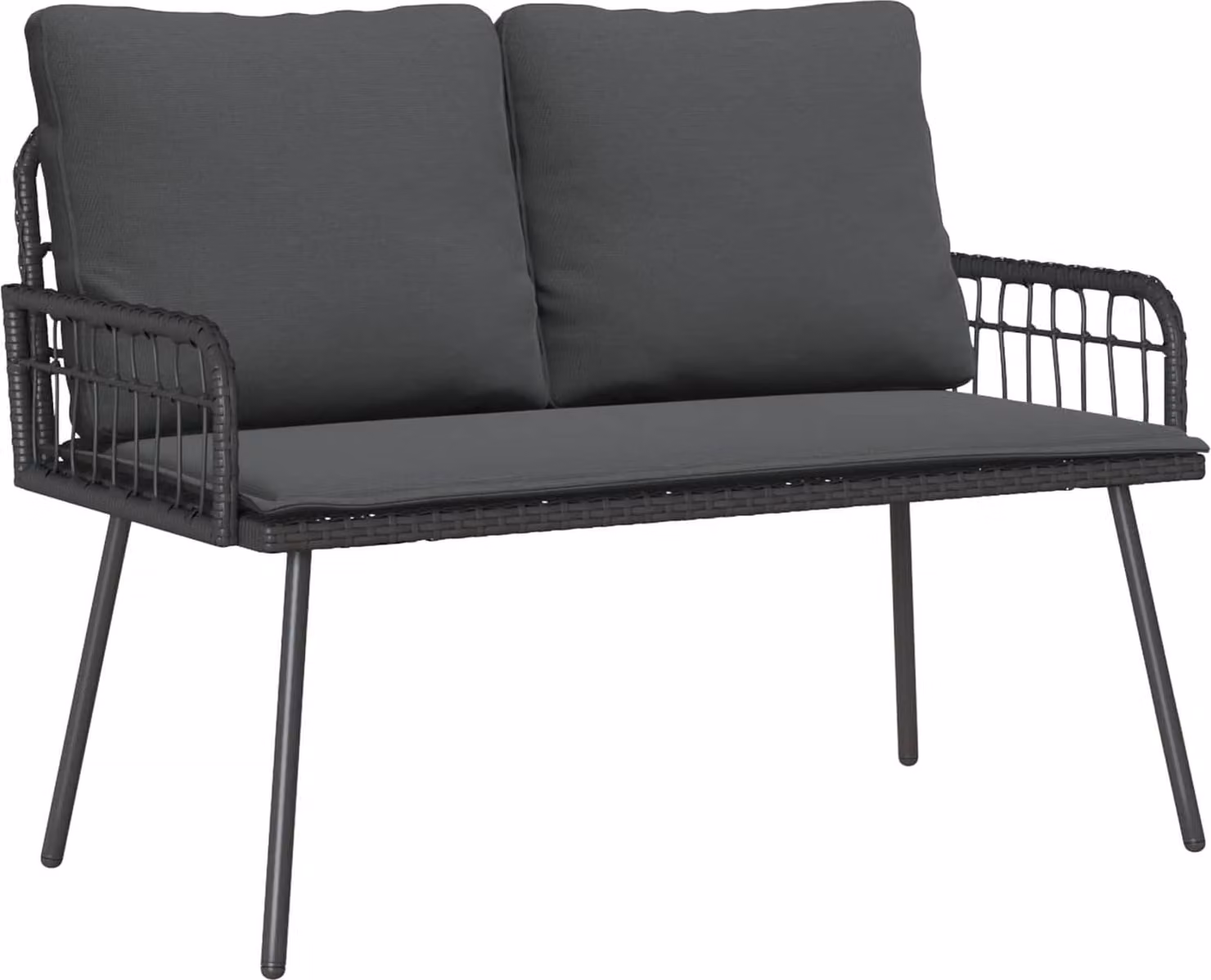 Panchina da giardino Antracite 114 x 64 x 90cm Acciaio