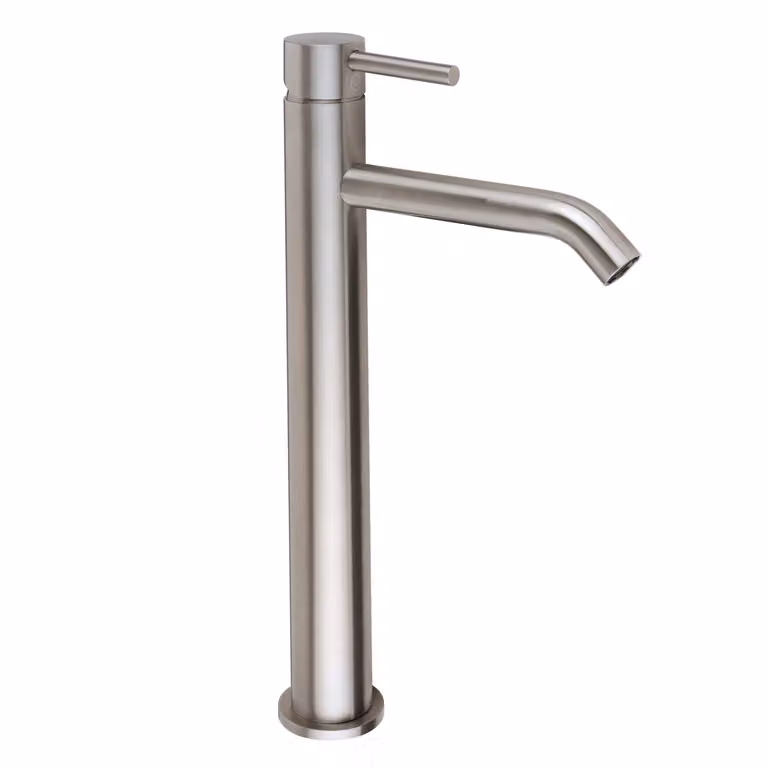 Miscelatore Moderno Alto per Lavabo Monoforo - Acciaio
