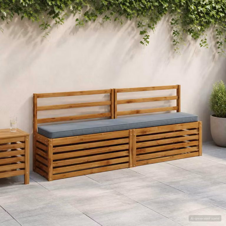 Set di 2 cuscini per panchina vidaXL VUGHT in poliestere blu con rivestimento rimovibile e resistente ai raggi UV