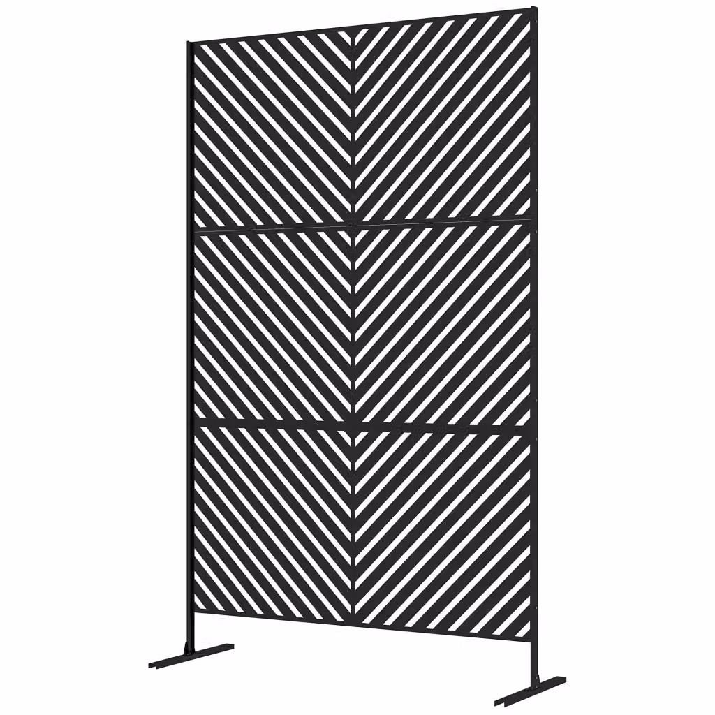 Pannello divisorio decorativo XYLO in metallo nero traforato con motivo geometrico L: 122 cm, P: 45 cm, H: 198 cm – 2