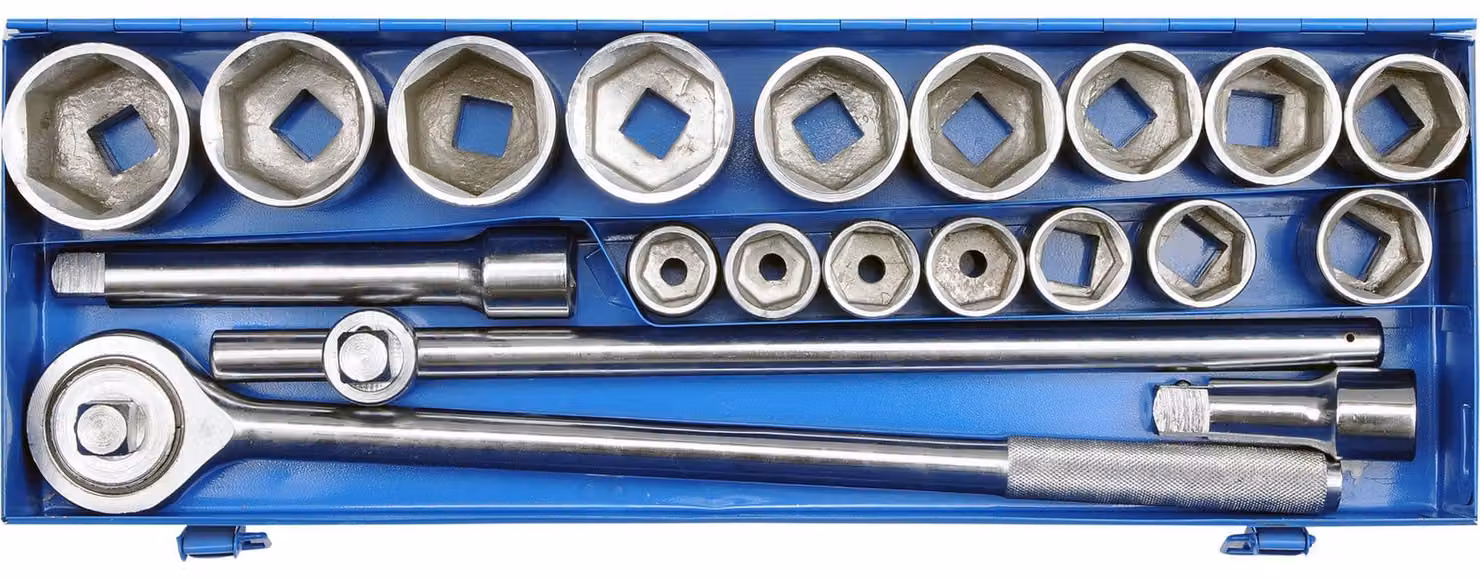 Set di chiavi a bussola da 3/4", da 22 a 50 mm, 20 pezzi.