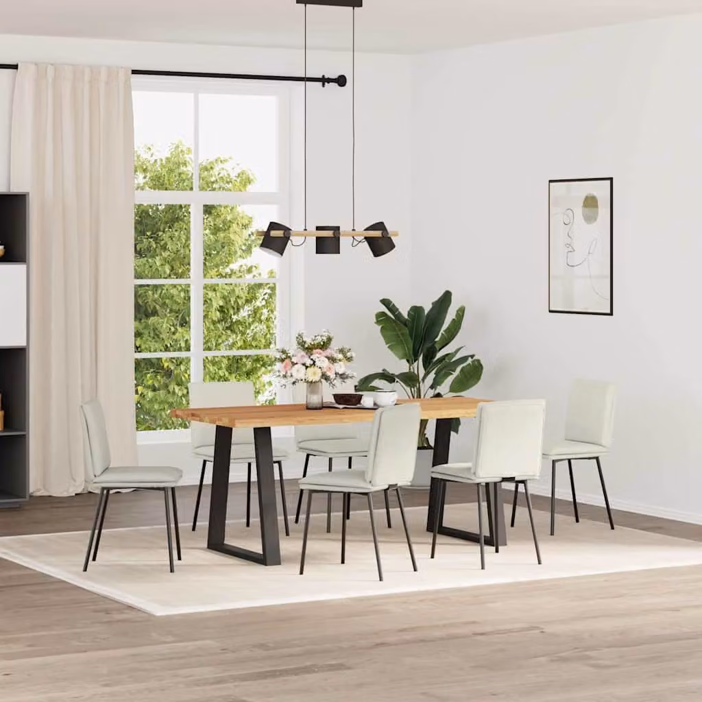 Set di 6 sedie da pranzo vidaXL in velluto beige per soggiorno e cucina