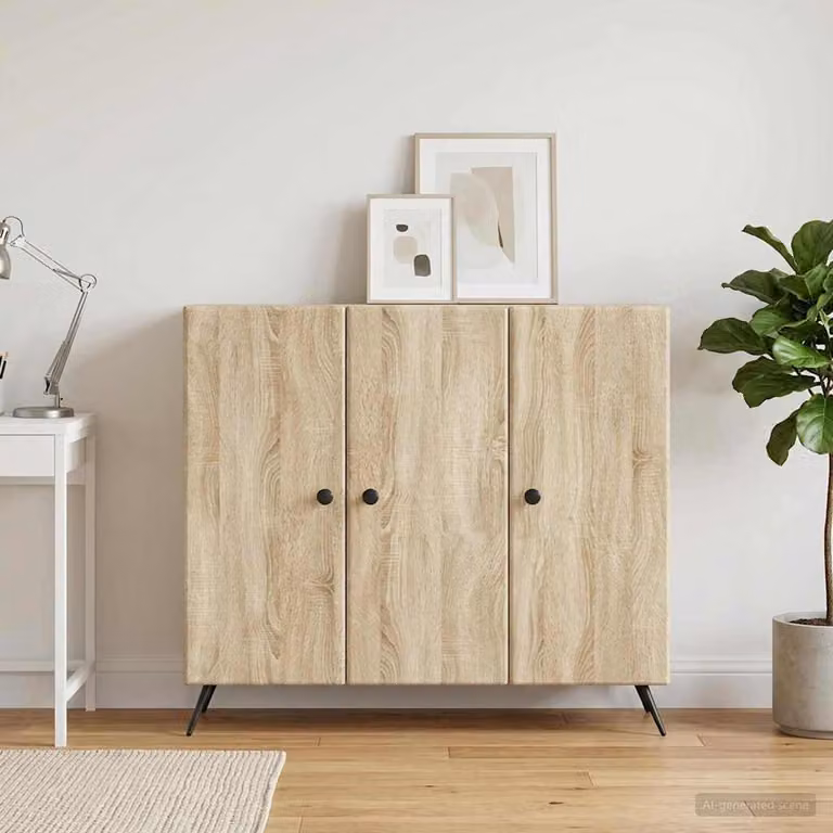 Credenza vidaXL in Rovere Sonoma e MDF, Colore Marrone/Beige, L 89 x P 34,5 x H 80 cm