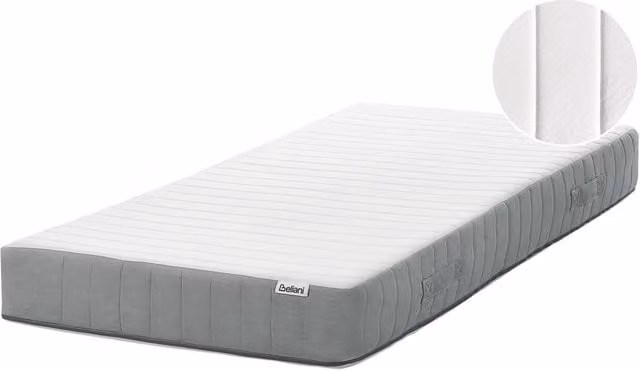 Materasso ibrido BELIANI con molle insacchettate e memory foam, colore bianco, con rivestimento rimovibile e certificazione Oeko-Tex, L/P: 90 x 200 cm
