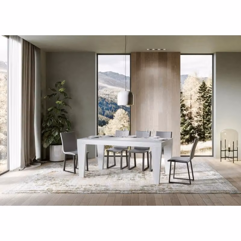 Tavolo allungabile moderno Spimbo ITAMOBY Bianco Frassino L: 200-304 cm, P: 90 cm – 2